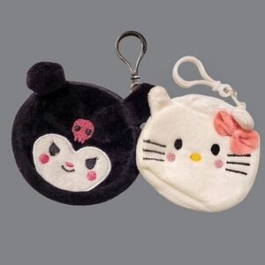 Sanrio Character Coin Purses Keychains- Black and White